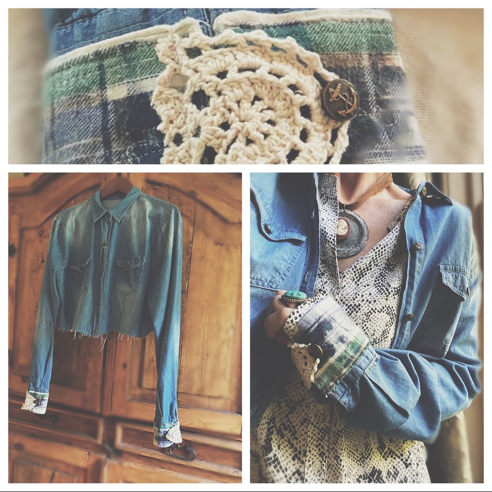 Button down The Ross Dip Dye & Lace Detail Cuff HP🌵 - Picture 5 of 16